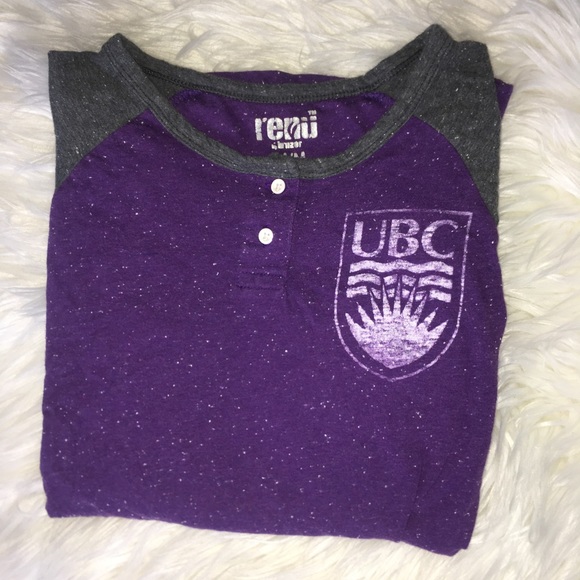 UBC Heathered/Speckled Henley Shirt Size M - Picture 1 of 4